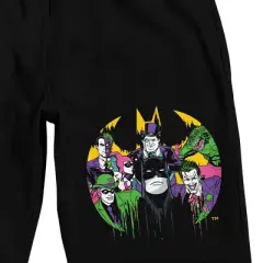 Batman Hero And Villains Men's Black Sleep Pajama Shorts