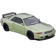 Nissan Skyline GT-R (R32) RHD "Pandem - Rocket Bunny" Millenium Jade Metallic 1/64 Diecast Model Car by Inno Models