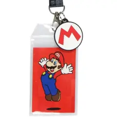 Nintendo Super Mario Lanyard ID Badge Holder Lanyard w/ Rubber Charm