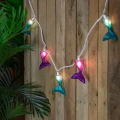 Northlight Mermaid Tails Patio Light Set - 6' White Wire - 10ct