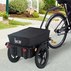 Anybear Bicycle Cargo Trailer Removable Box Waterproof 16in Wheels 180lbs Garden Cart
