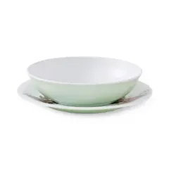 Royal Worcester Wrendale Designs Little Wren Plate & Bowl Set - Durable Melamine Lunch Plate & Reusable Bowl - Dishwasher Safe