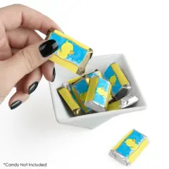 Big Dot of Happiness Ducky Duck - Mini Candy Bar Wrapper Stickers - Baby Shower or Birthday Party Small Favors - 40 Count