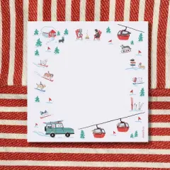 Ski Dogs Notepad 6" x 6" Square Notepad by Ramus & Co (100 Heavyweight Tear-Off Sheets)