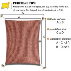 Handpoint Rectangle Patio Sun Shade Sail &ndash; Red, UV-Blocking Outdoor Canopy