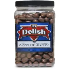 Milk Chocolate Covered Almonds by It's Delish, 3 LBS Jumbo Container
