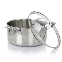 Martha Stewart 5 Quart Stainless Steel Baking Dish Dutch Oven with Vented Glass Lid