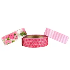 Wrapables Pink Passion Washi Masking Tape (Set of 3)