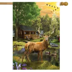 Great Outdoors Summer House Flag Elk Wildlife Outdoors 28" x 40" Briarwood Lane