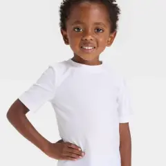 Toddler Boys' Short Sleeve Skateboarding Flamingo Rashguard Swim Set - Cat & Jack&trade; Blue