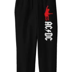 AC/DC Angus Young Red Silhouette Youth Black Graphic Sweatpants