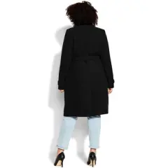 Women's Plus Size So Sleek Coat - black | CITY CHIC