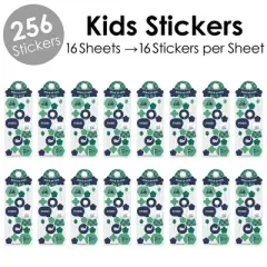 Big Dot of Happiness Par-Tee Time - Golf - Birthday Party Favor Kids Stickers - 16 Sheets - 256 Stickers