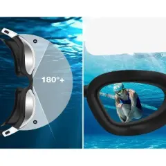 Link Active Wide View Swim Goggles Polarized UV Protection Open Waters Indoor Outdoor Pool Anti Fog For Adults