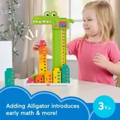 Fisher-Price Adding Alligator Educational Toy with 10 Stacking Blocks for Preschool Kids