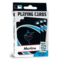 MasterPieces Officially Licensed MLB Miami Marlins Playing Cards - 54 Card Deck for Adults