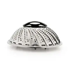 OXO Stainless Steel Steamer with Extendable Handle: Best Kitchen & Vegetable Steamer Basket, Dishwasher-Safe, Silver