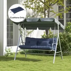 Outsunny Tufted Bench Cushions & Throw Pillows, 4 Piece, Indoor/Outdoor Replacement Bench Seat Pad, Back Cushion & 2 Pillows