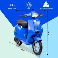 Jojoka Electric Moped Scooter for Kids, 24V 350W Suitable for Big Kids, Powerful Motor, Dual Driving Modes, Rear Brake, Twist Grip Throttle