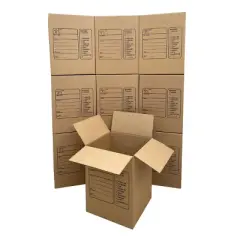 UBMOVE Pack of 10 Premium Large Corrugated Moving Boxes with Handles, 18" x 18" x 24"