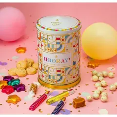 Bonnie and Pop- Birthday Gift Tin- Treat Assortment- Spins and Plays Happy Birthday