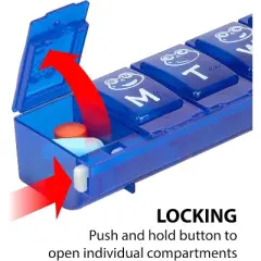 Ezy Dose Weekly Family Lock Pill Reminder Large