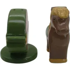 Silver Buffalo Parks and Rec Lil Sebastian Harvest Festival Ceramic Salt and Pepper Shaker Set