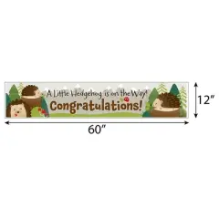 Big Dot of Happiness Forest Hedgehogs - Woodland Baby Shower Decorations Party Banner