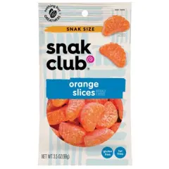 Snak Club Orange Slices Gummi Candy 3.5 oz Bagged (Case of 12)