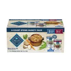 Blue Buffalo Blue's Stew Chicken & Beef In Gravy Wet Dog Food Variety Pack for Adult Dogs, Grain-Free - 12.5oz/6ct