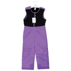 Hudson Baby Unisex Snow Bib Overalls with Fleece Top, Purple