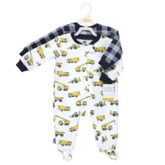 Hudson Baby Infant Boy Premium Quilted Zipper Sleep and Play, Construction