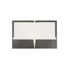 JAM Paper Laminated Two-Pocket Glossy Presentation Folders Grey 31225352A