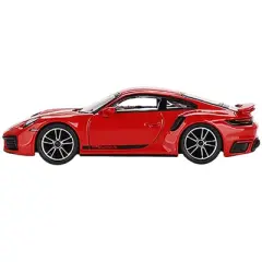 Porsche 911 Turbo S Guards Red with Black Stripes Limited Edition to 3000 pieces 1/64 Diecast Model Car by True Scale Miniatures
