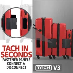 TACH V3 Connectable Hardside Spinner Suitcase Luggage Bags, 3 Piece Set