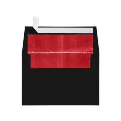 LUX A4 Foil Lined Invitation Envelopes (4 1/4 x 6 1/4) 50/Box Black w/Red LUX Lining
