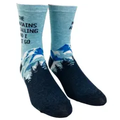 Crazy Dog Women's The Mountains Are Calling and I Must Go Socks Funny Outdoor Camping Adventure Hiking Footwear