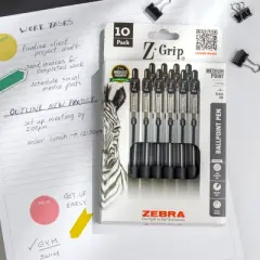 Zebra 10pk Z-Grip Pen Black Ink