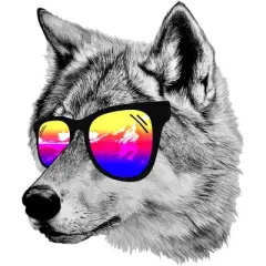 Women's Design By Humans Cool Wolf By clingcling Racerback Tank Top