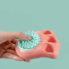 BABYYER Silicone Pet Bath Brush for Cats, Soft Grooming Scrubber with Cute Paw Design, Multi-Functional Massager for Washing, Deshedding,and Cleaning