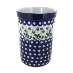 Blue Rose Polish Pottery 169 Ceramika Artystyczna Utensil Jar