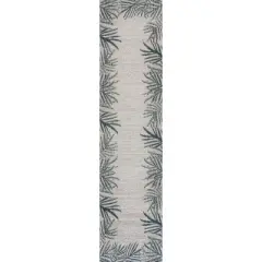 Isla Coastal Cottage Palm Frond Border Indoor/Outdoor Area Rug - JONATHAN Y