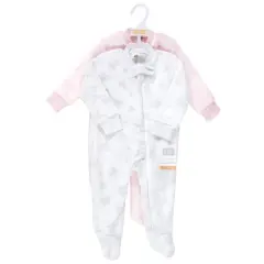 Hudson Baby Infant Girl Plush Sleep and Play, Snowflakes