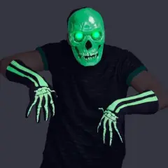 2pc Adult Light Up and Glows under Blacklight Haunted Skeleton Costume Accessory Kit - Hyde and EEK! Boutique&trade;