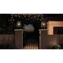Urban Ambiance Luxury English Country Outdoor Post/Pier Light,  21-3/4"H x 10-1/2"W,  Olde Bronze, UHP1056