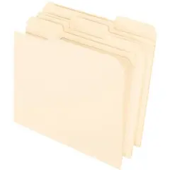 Pendaflex Reinforced File Folder, Letter Size, 1/3 Cut Tabs, Manila, Pack of 100