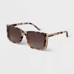 Women's Plastic Rectangle Sunglasses - A New Day&trade; Ivory