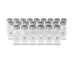 SpaceAid&reg; 24 Pcs 4oz Spice Jars with 378 Labels,Empty 4oz Glass Spice Bottles