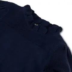 Hope & Henry Girls' Long Sleeve Ruffle Neck Sweater Dress, Infant