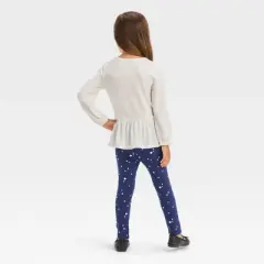 Toddler Girls' Menorah Long Sleeve Top & Star Leggings Set - Cat & Jack&trade; Cream